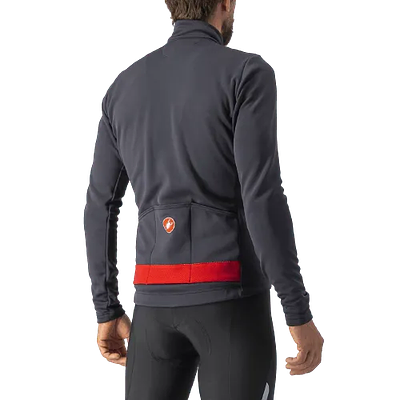Castelli Puro 3 Mens Cycling Jersey (Dark Gray/Red Reflex)