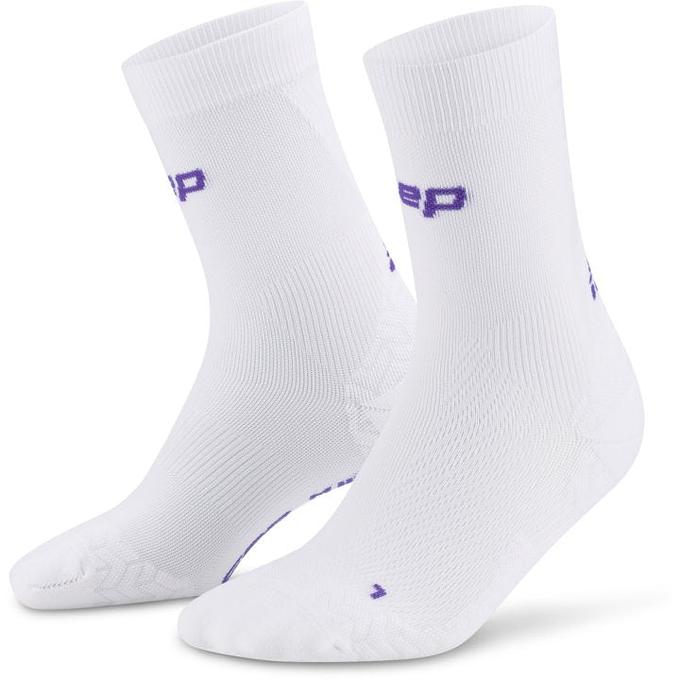 CEP Compression Core Run Ultralight Mid Cut 4.0 Men's Compression Socks (White)