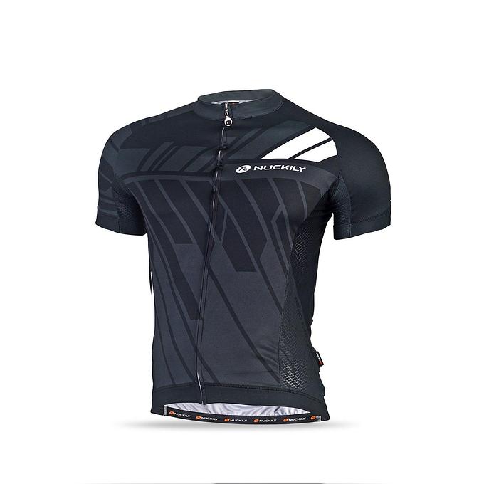 Nuckily MA022 Mens Cycling Jersey (Black)