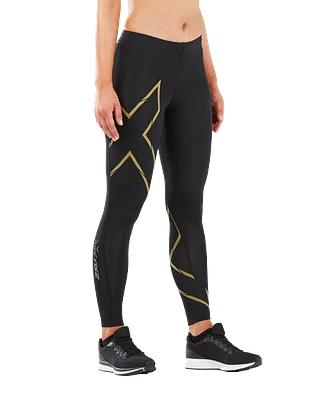 2XU WA5332B MCS Run Women's Compression Tights (Black/Gold Reflective)