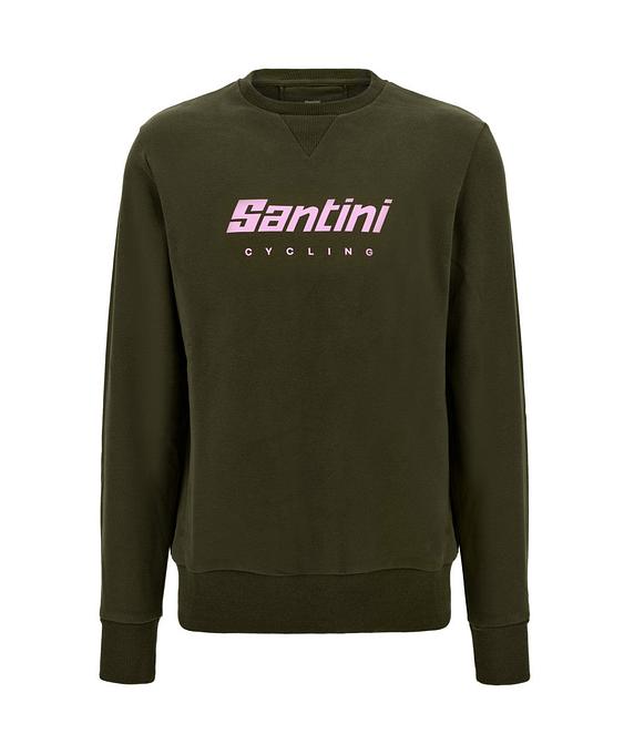 Santini Branded Unisex Full Sleeve Sweatshirt (Military Green)