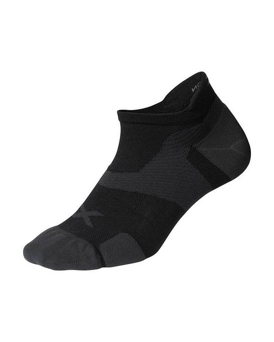 2XU UA5043E Vectr Cushion No Show Unisex Compression Socks (Black/Titanium)