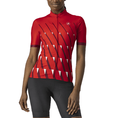 Castelli Pendio Women's Cycling Jersey (Red/Bordeaux White)