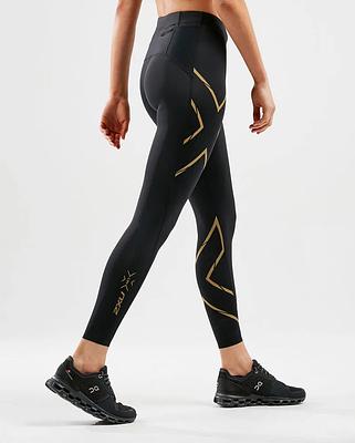 2XU WA5332B MCS Run Women's Compression Tights (Black/Gold Reflective)