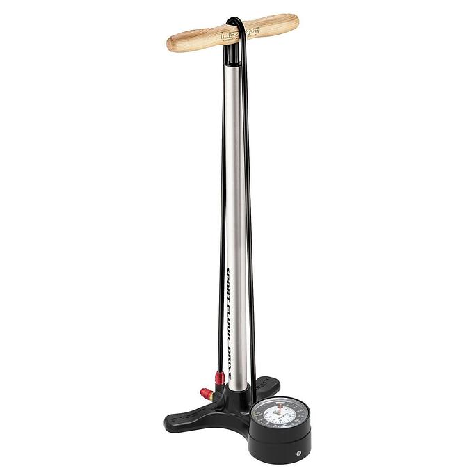 Lezyne Sport Drive 2.5 Dual Valve High Pressure Floor Pump (Metallic Silver)