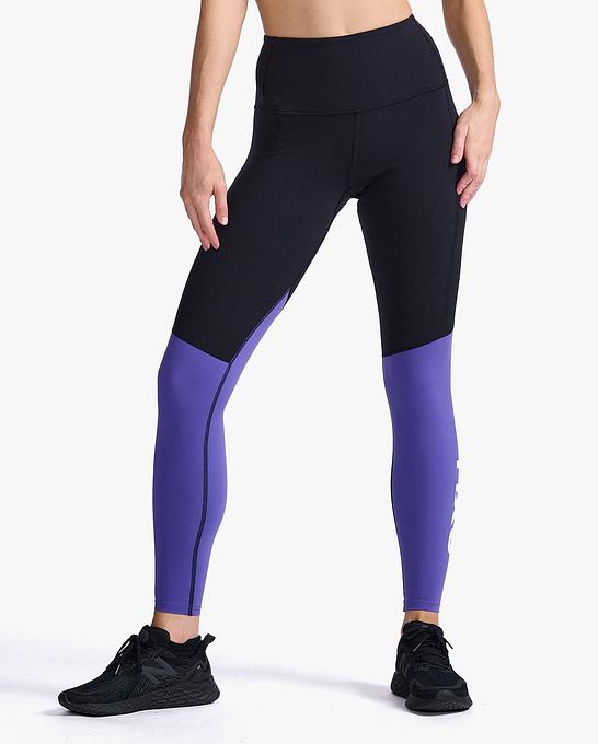 2XU WA6613B Form Splice Hi-Rise Women's Compression Tights (Black/Liberty)