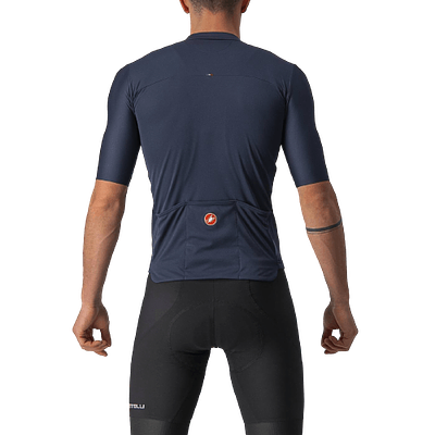 Castelli Prologo 7 Mens Cycling Jersey (Savile Blue/Silver Gray/Red)