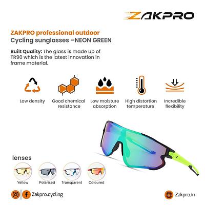 Zakpro Professional Outdoor Sport Sunglasses (Fluorescent Green)