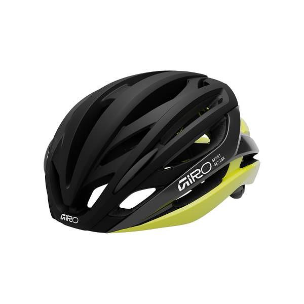 Giro Syntax MIPS Road Cycling Helmet (Matte Black/Highlight Yellow)