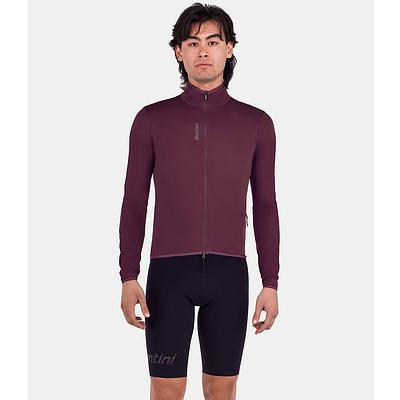 Santini Magic Packable Waterproof Unisex Cycling Jacket (Burgundy)