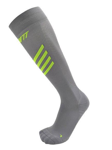 Gambitt Endurance Tall Unisex Compression Socks (Grey/Fluo Yellow)