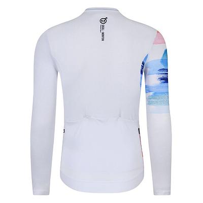 Monton Paint Brush Men's Long Sleeve Cycling Jersey (White)
