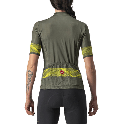 Castelli Fenice Women's Cycling Jersey (Military Green/Sulphur)