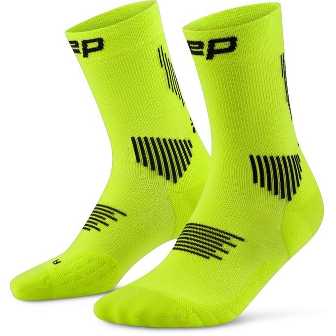 CEP Core Run Mid Cut Compression 5.0 Men's Compression Socks (Lime/Black)