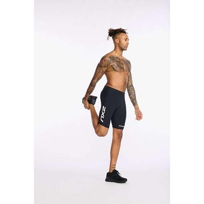 2XU MT6430B Aero 9 Inch Men's Triathlon Shorts (Black/White)
