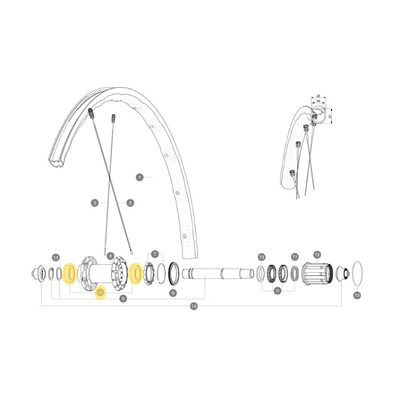 Mavic ID360 Ksyrium SL Rear Wheel Hub Bearings