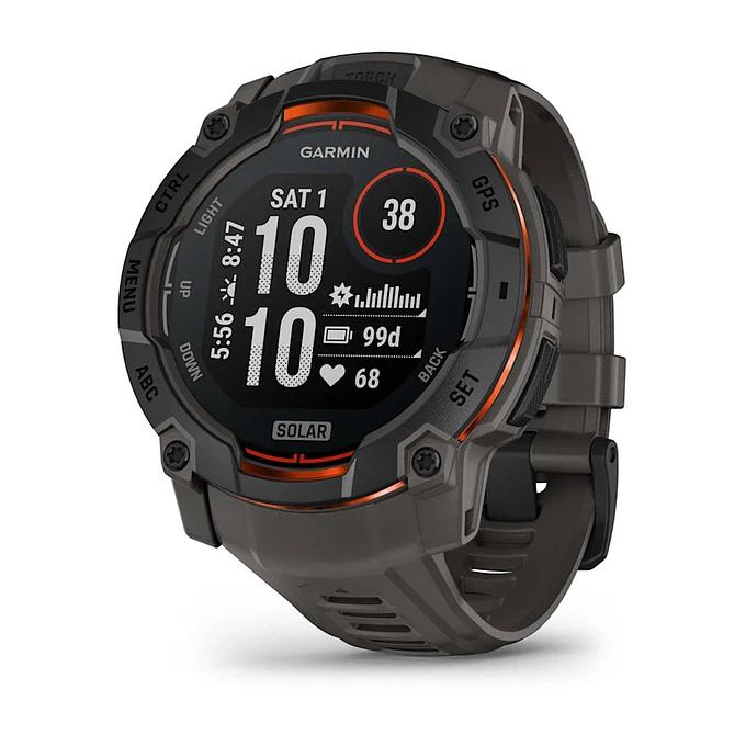 Garmin Instinct 3 Solar Smart Watch (Black/Charcoal Band)