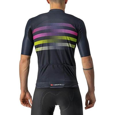 Castelli Endurance Pro Mens Cycling Jersey (Savile Blue/Pink/Electric Lime)