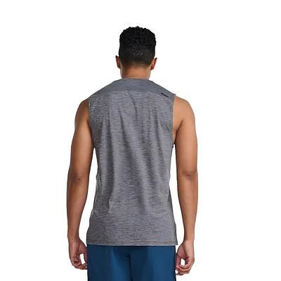 2XU MR7187A Motion Tank Harbour Men's Running T-Shirt (Mist/Black)