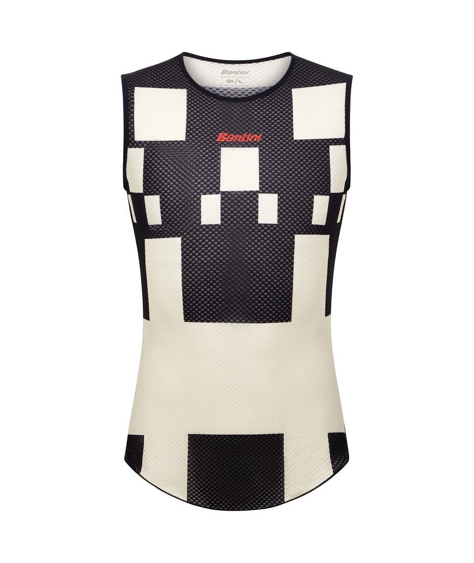Santini Paris Roubaix Men's Cycling Baselayer (Black/White Print)
