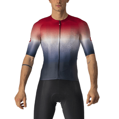 Castelli Aero Race 6.0 Mens Cycling Jersey (Savile Blue/Pro Red)