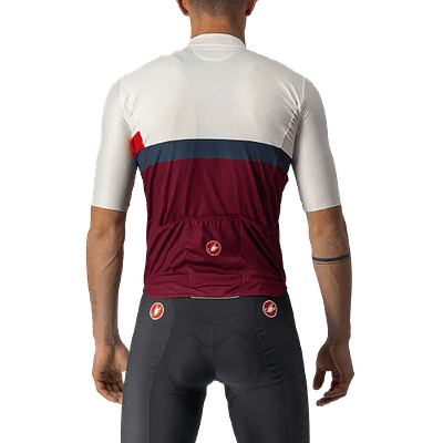 Castelli A Blocco Mens Cycling Jersey (Ivory/Red/Blue/Bordeaux)
