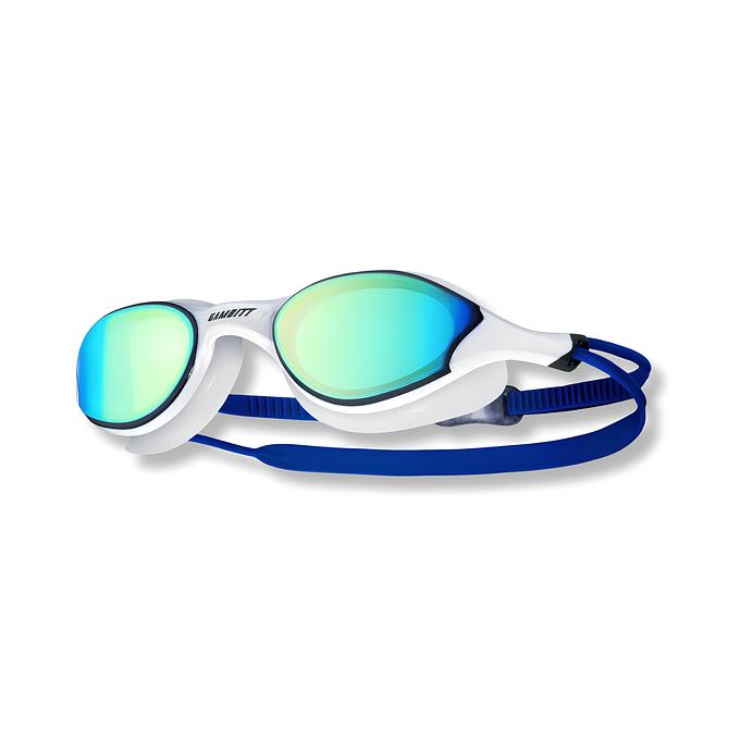 Gambitt Iceberg UV Swimming Googles (White/Blue)