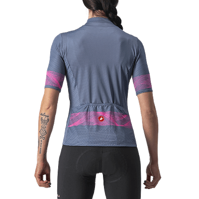 Castelli Fenice Women's Cycling Jersey (Light Steel Blue/Pink Fluo)