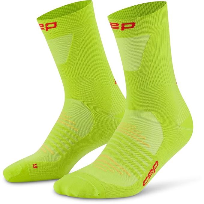 CEP Compression Pro Run Ultralight Mid Cut Women Compression Socks (Lime)