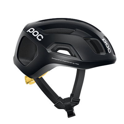 POC Ventral Air Spin Road Cycling Helmet (Uranium Black/Sulphur Yellow Matt)