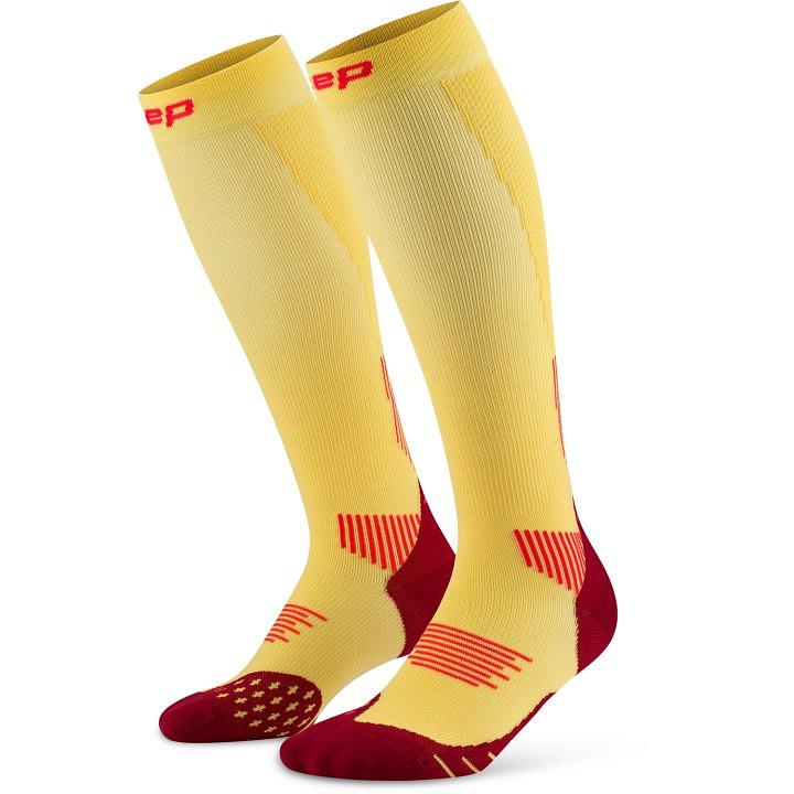 CEP Compression Core Run Tall 5.0 Women's Compression Socks (Marigold/Burgundy)