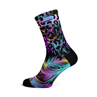 Sox Footwear Pastel Black Casual Crew Unisex Multi Sport Socks (Print)