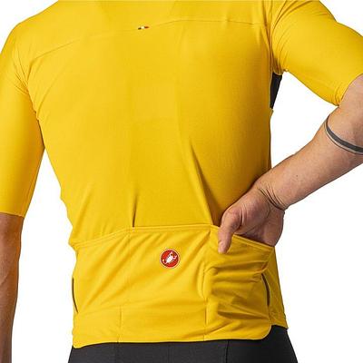 Castelli Prologo 7 Mens Cycling Jersey (Saffron/Light Black/Military Green)