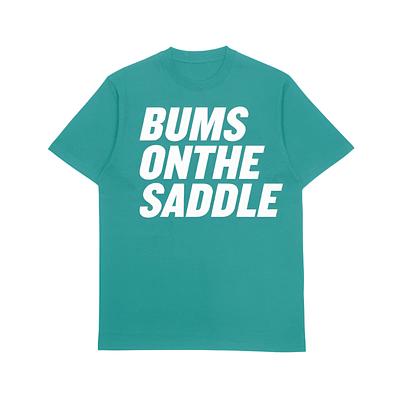 BUMSONTHESADDLE Kids T-shirt (Teal Green/White)